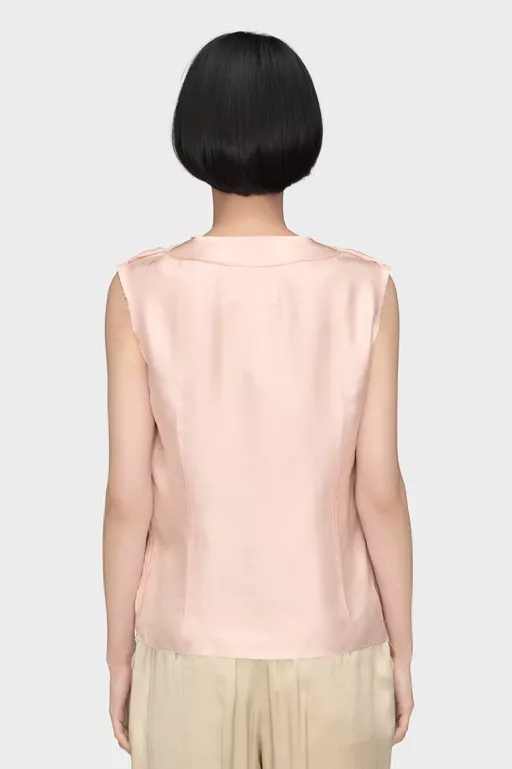 Silk V-Neck Top - Tops