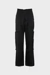 Noir - Pantalon patchwork en satin