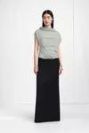 Black - High-Waist Virgin Wool Column Skirt