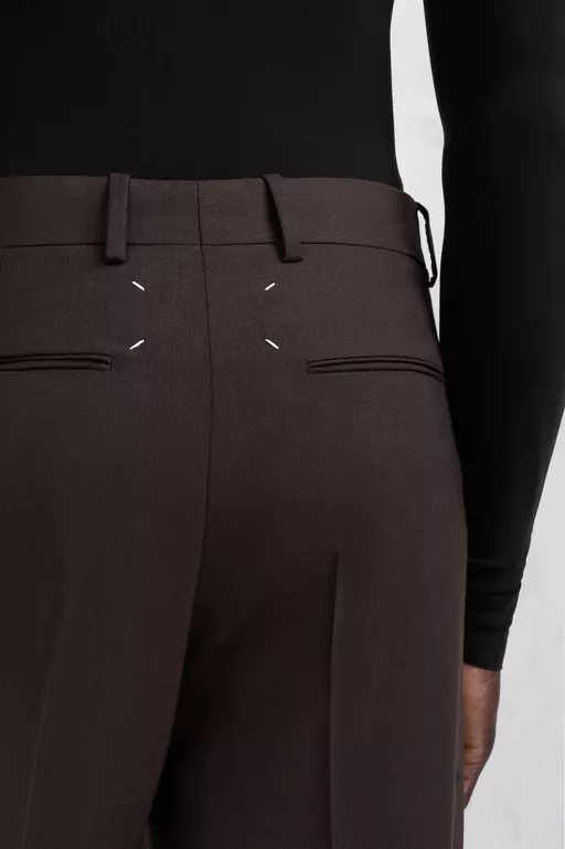 Wool Wide-Leg Trousers - Pants