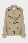 Pink beige - Folded Collar Cotton Caban