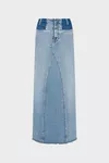 Blue jeans - Falda maxi vaquera bicolor