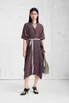 Bordeaux - Paisley Print Shirt Dress
