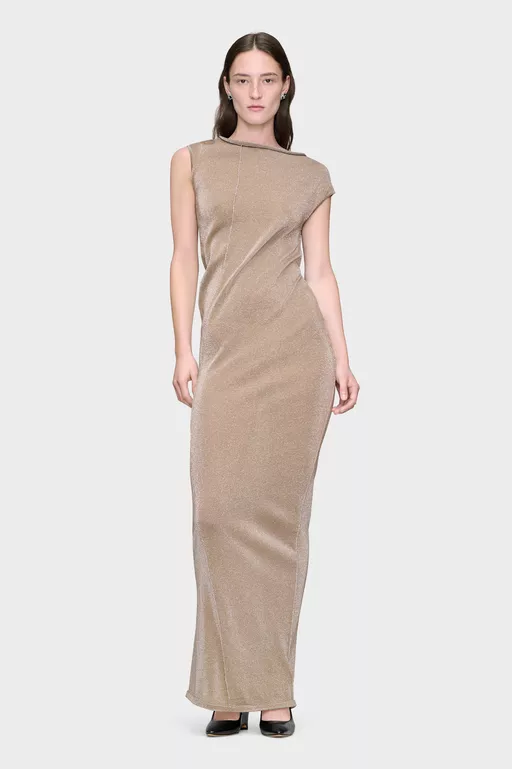 Metallic Knit Maxi Dress - Maxi Dress