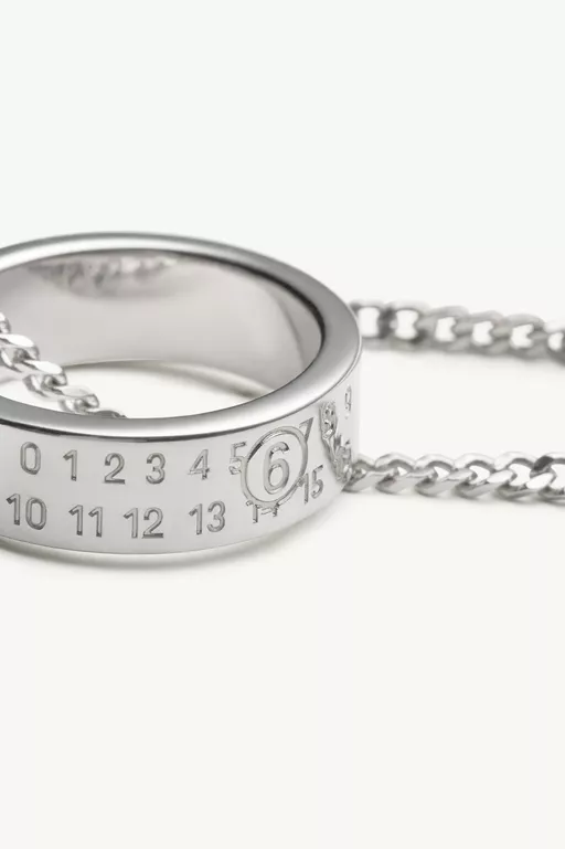 Numeric Minimal Signature Pendant Ring Necklace - Necklaces