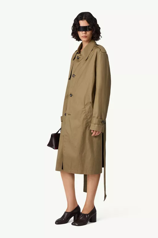 Belted coated trench coat - Raincoats