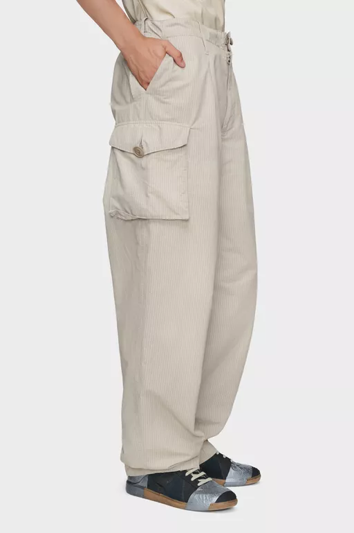 Cotton-blend cargo trousers - Pants
