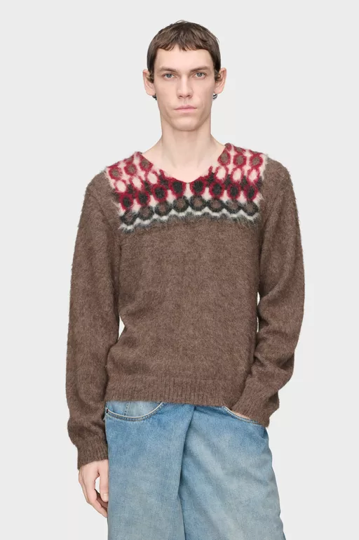Alpaca Wool V-Neck Sweater - Overalls