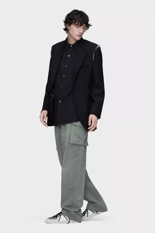 Cotton-blend cargo trousers - Pants