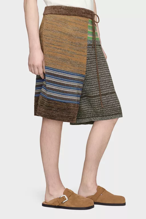 Patchwork Knit Shorts - Shorts
