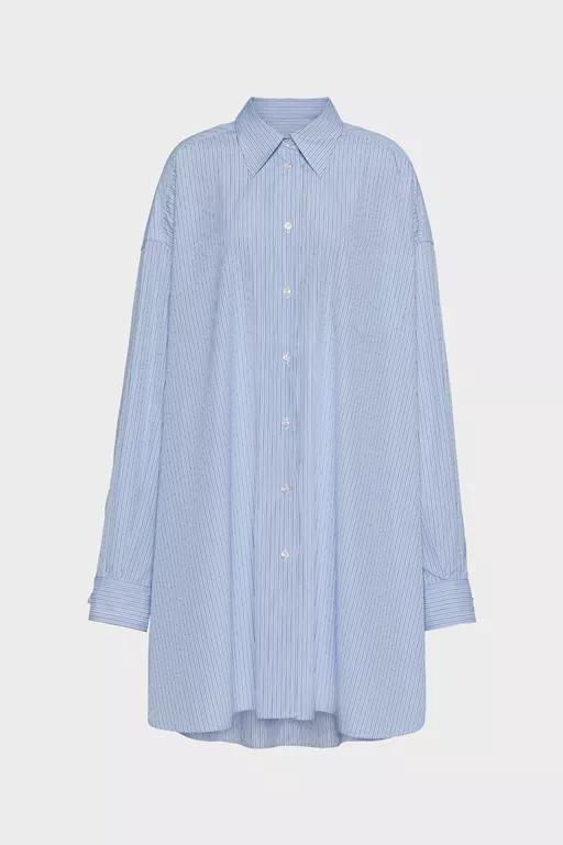 Camisa de rayas de popel&iacute;n de algod&oacute;n - Camisas