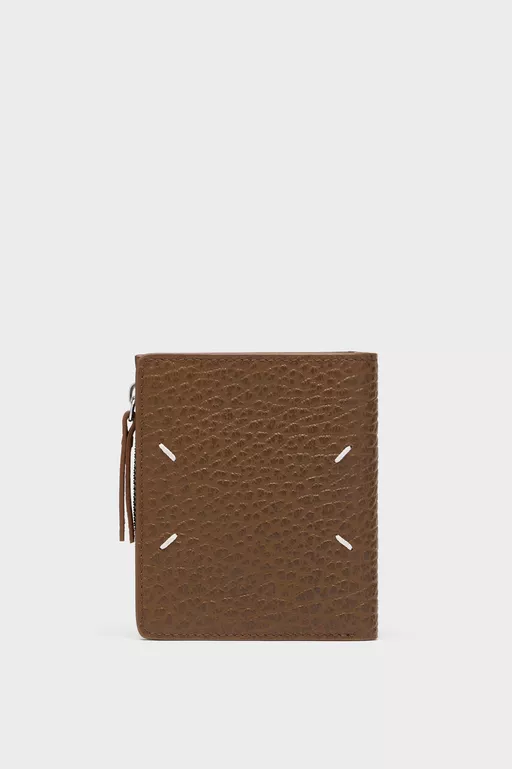 Leather flap wallet