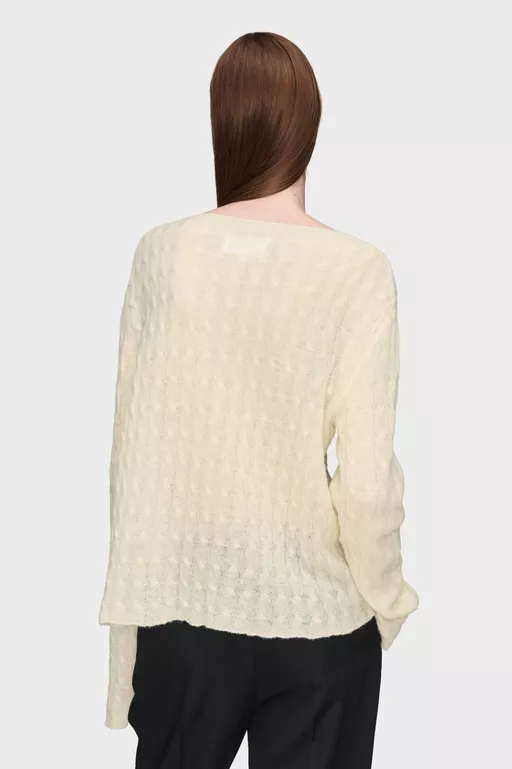 Jersey de cuello redondo de lana y cachemira - Punto