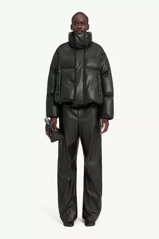 Padded faux leather jacket - Jackets