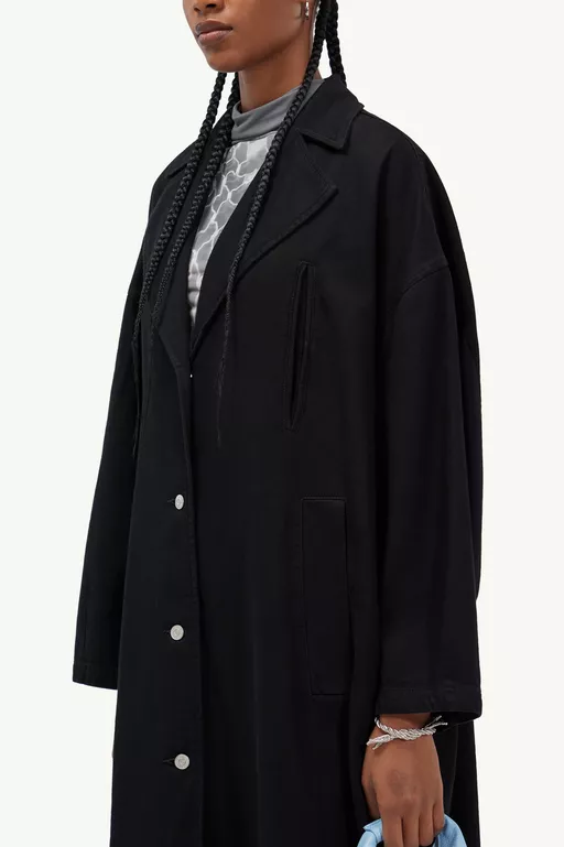 Oversized indigo denim coat - Coats