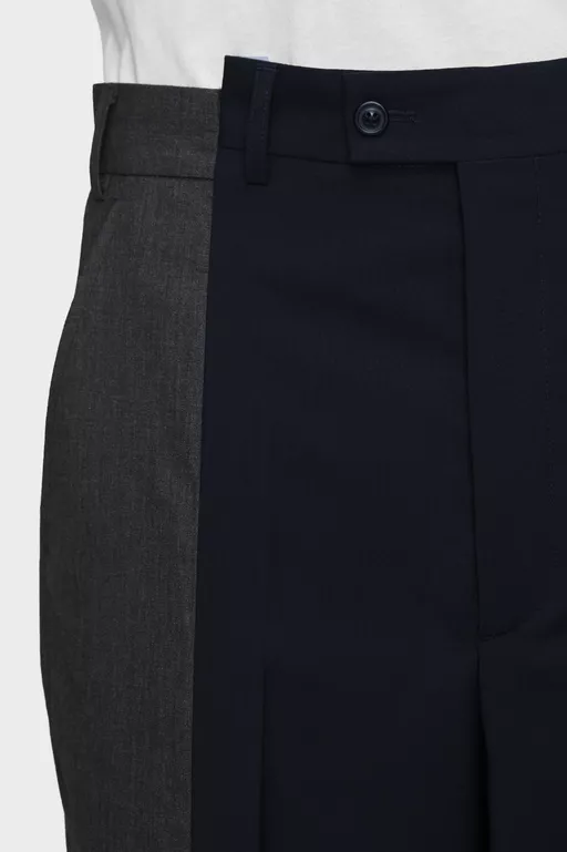 Two-Tone Wool Trousers - Pants