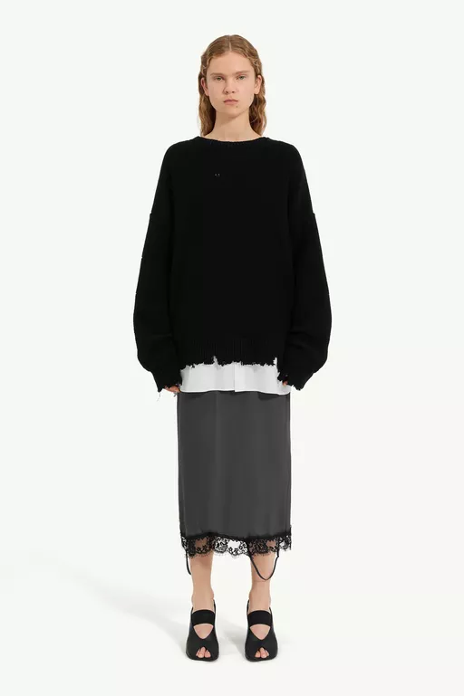 Distressed hem sweater - Knitwear