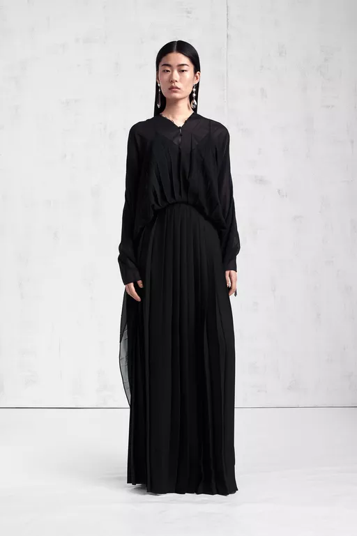 Vestido Largo Tipo Caft&aacute;n con Pliegues - Vestidos Cortos
