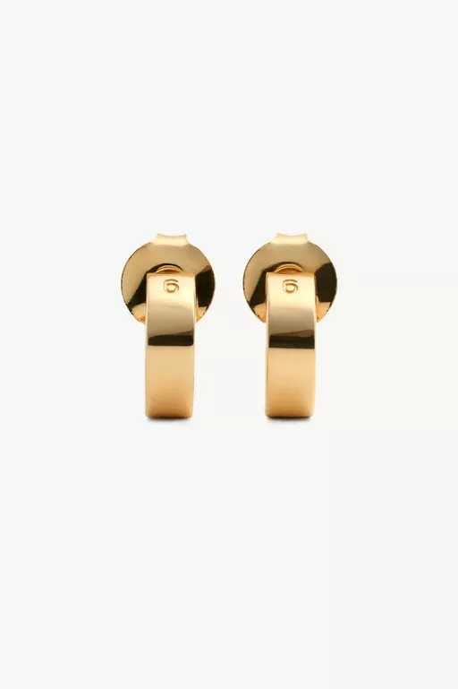 Gold numeric hoop earrings