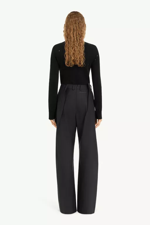 Pinstripe wool trousers - Pants