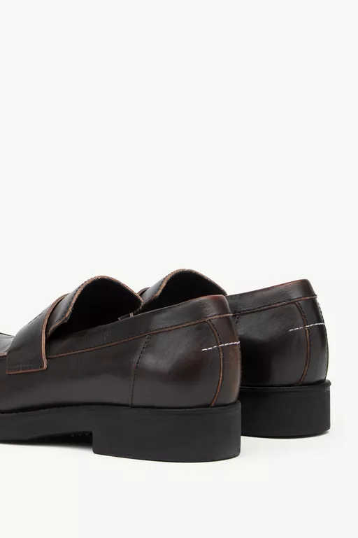 Biker loafers in brushed leather - Moccasins