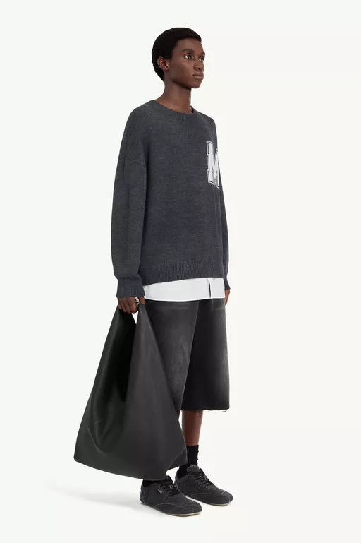 Two-in-one varsity knit sweater - Knitwear