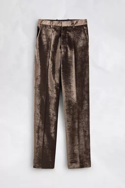Velvet Wide-Leg Trousers
