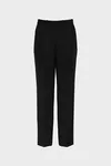Black - Herringbone Wool Pleated Trousers