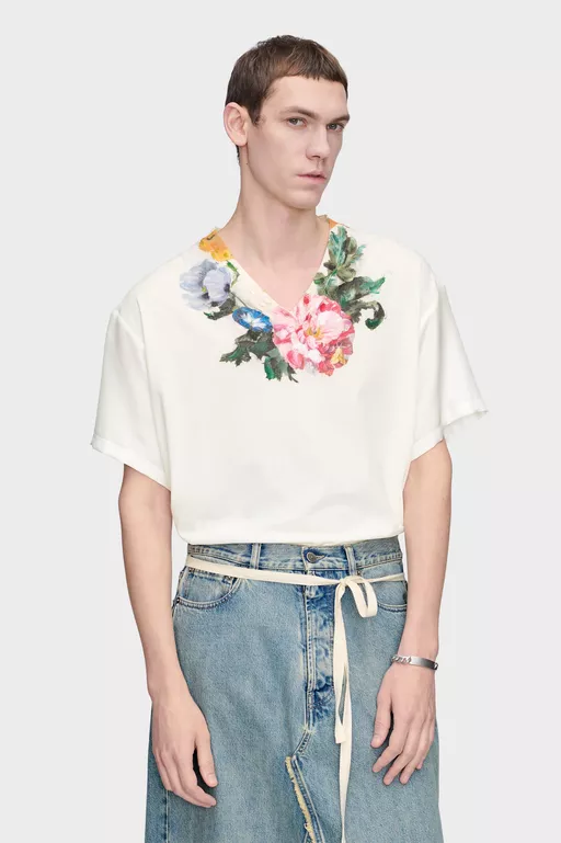 T-shirt in jersey con stampa floreale - T-shirts