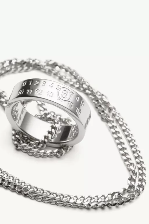 Numeric Minimal Signature Pendant Ring Necklace - Necklaces