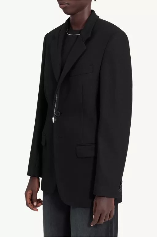 Flannel zip-front suit jacket - Jackets