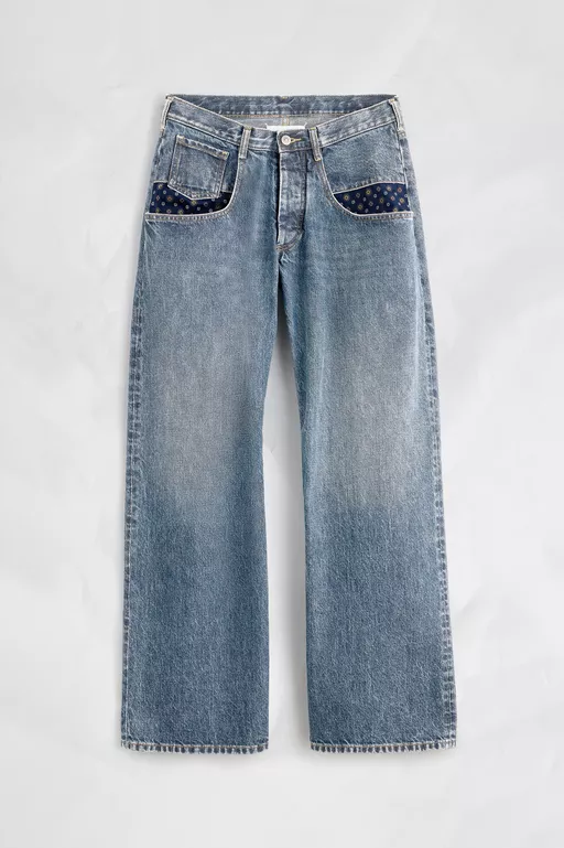 Stone Bleached Denim Jeans - Denim