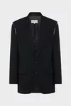 Black - Wool single-breasted blazer