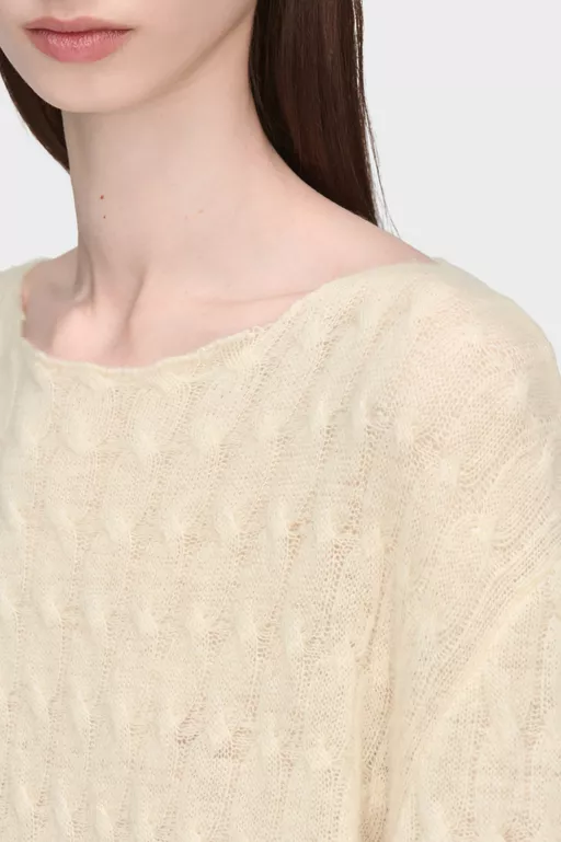 Jersey de cuello redondo de lana y cachemira - Punto