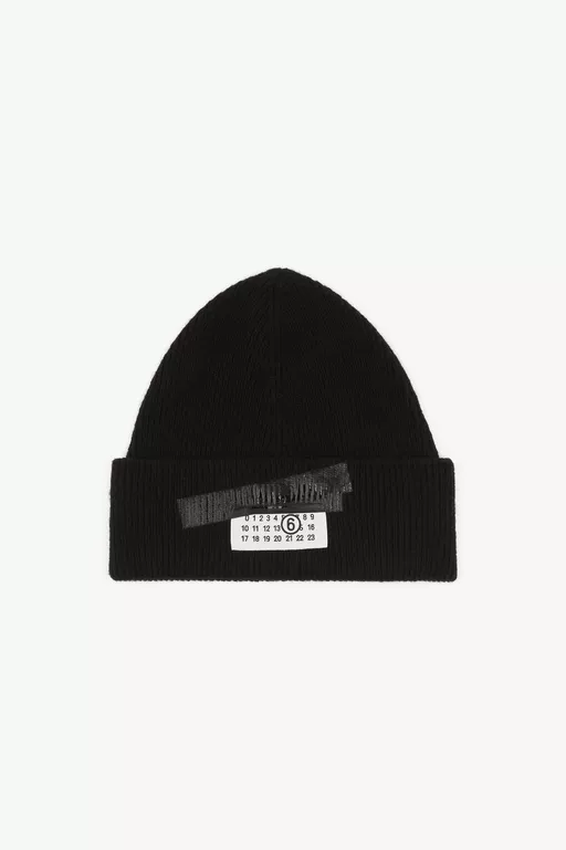 Tape wool blend beanie