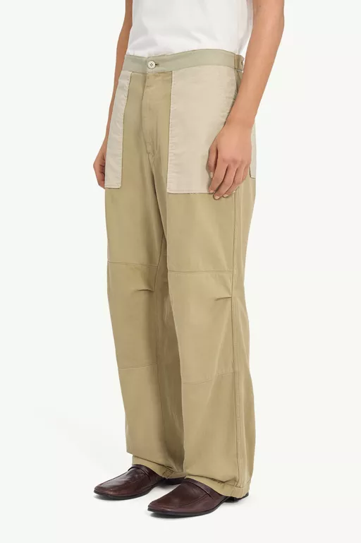Canvas Panelled Workwear Trousers - Pants