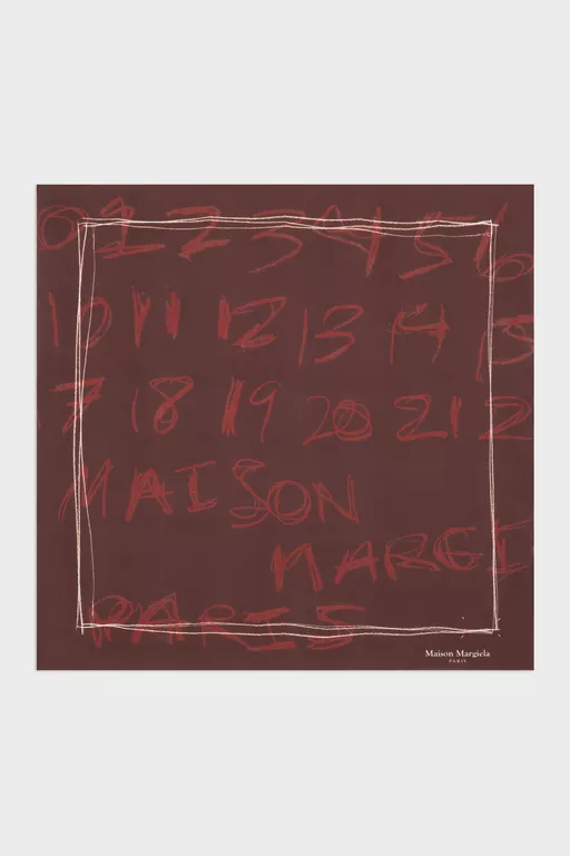 Scribbled Numerical silk foulard
