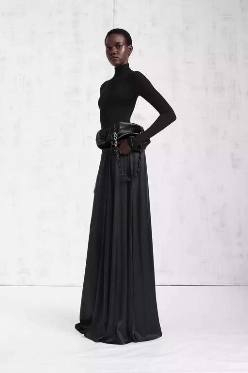 Elongated Satin Maxi Skirt - Long skirts