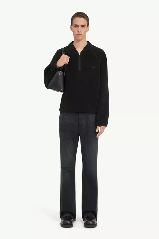Reversible teddy fleece sweatshirt