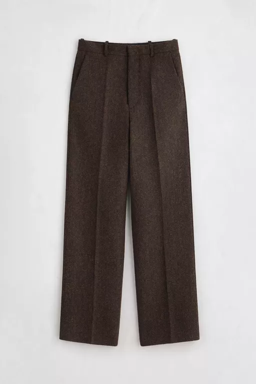 Herringbone Wool Trousers