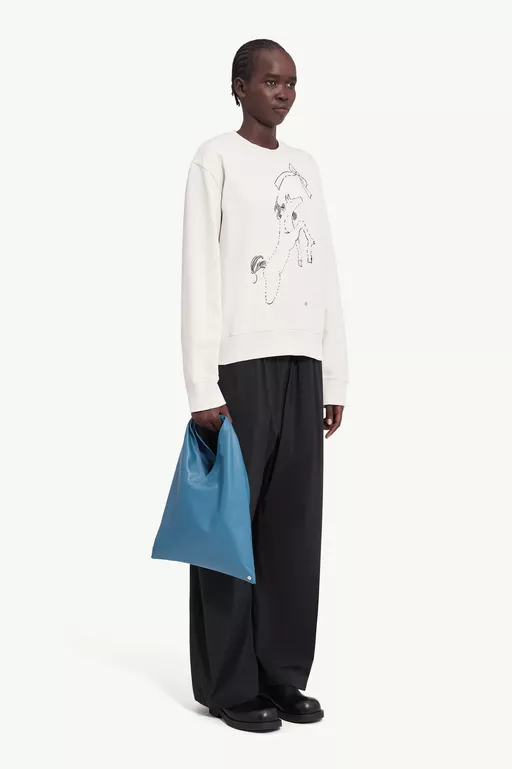 Horse print unbrushed cotton sweatshirt - Sweatshirts