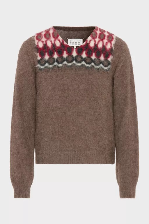 Maglione con scollo a V in lana alpaca - Completo