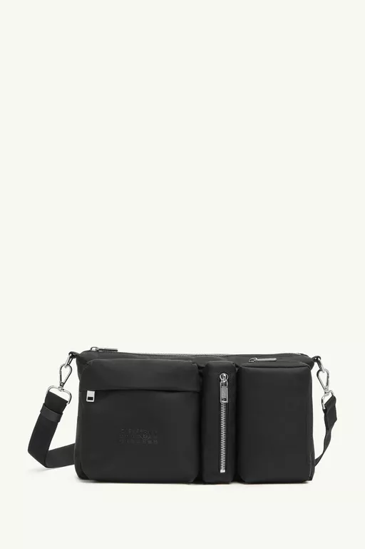 Three-Pocket Nylon Crossbody Messenger Bag - Cross body bag