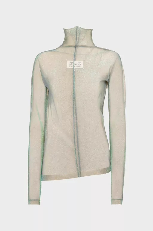 Jersey drapeado con efecto brillante - Punto