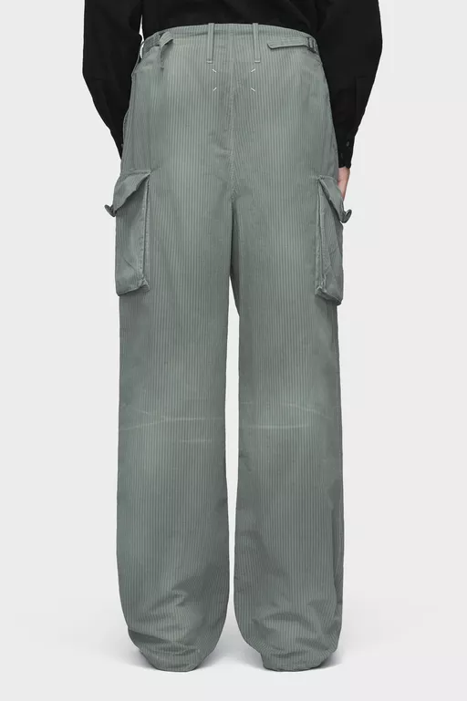 Cotton-blend cargo trousers - Pants