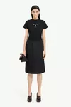 Black - Satin Midi Skirt
