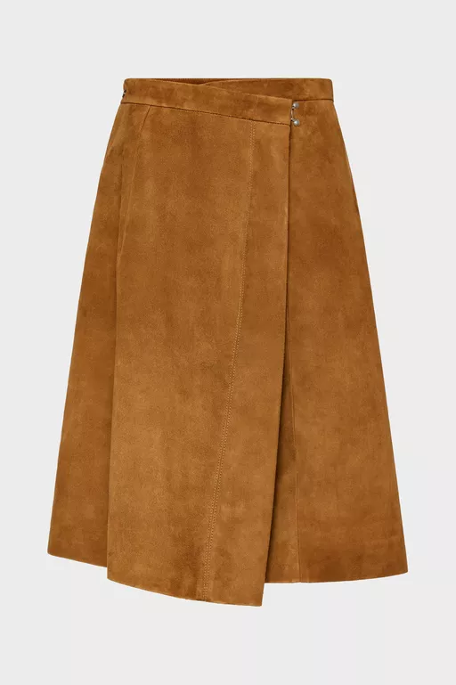 Falda midi cruzada de ante - Faldas Midi