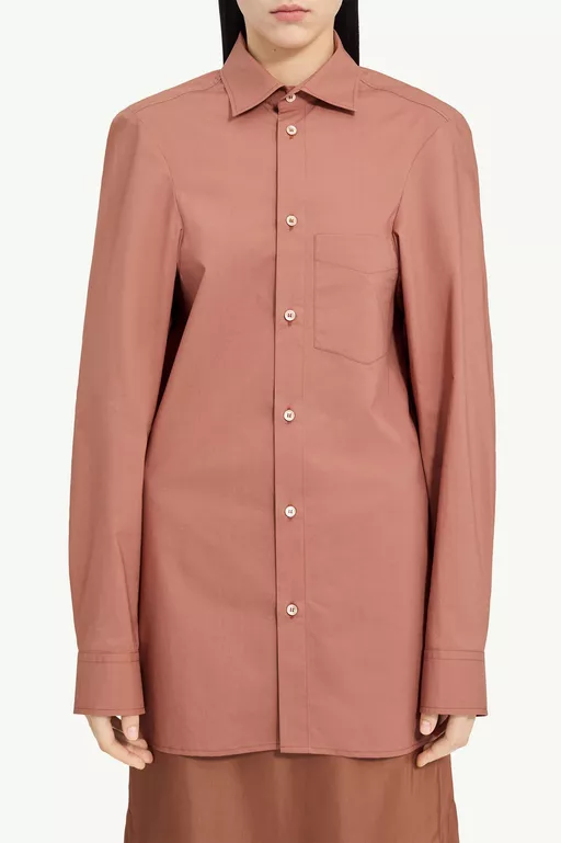 Flattened Cotton Poplin Shirt - Shirts