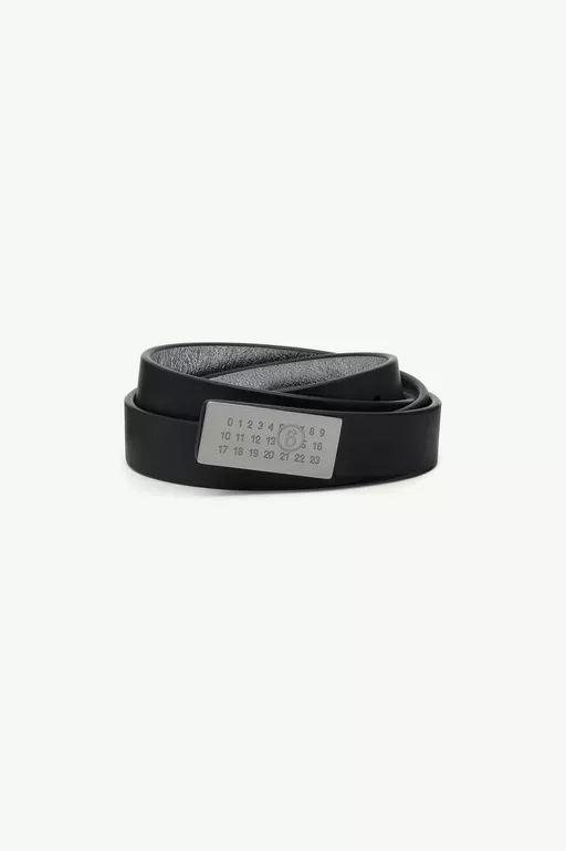Ceinture fine en cuir &agrave; boucle Numeric - Ceintures
