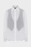 Blanc - Chemise ajust&eacute;e couverte
